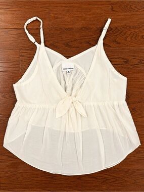 Skylar + Madison Cream Tie-Front Spaghetti Strap Camisole